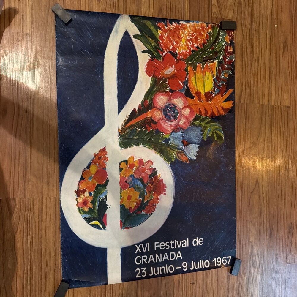 Rare Vintage Poster XVI Festival de Granada From 1967 !!